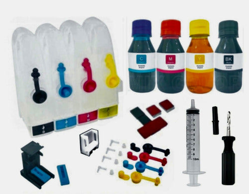 Bulk Ink Compatível Impressora 1055 + 200ml Tinta + Snap 0