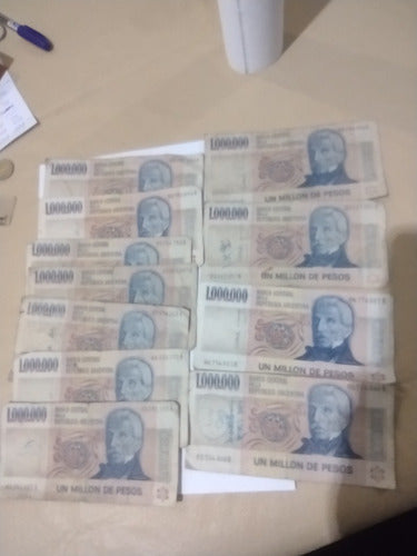 Lote De 11 Billetes De 1000000 Pesos Ley 6