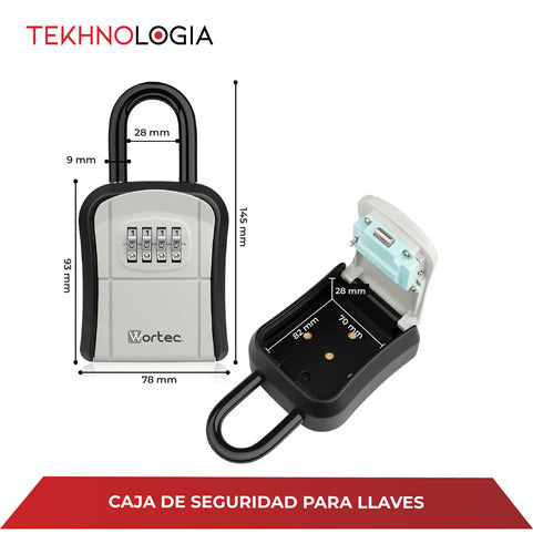 Candado Caja Cuerpo Metal Para Llaves Seguridad Wortec 4