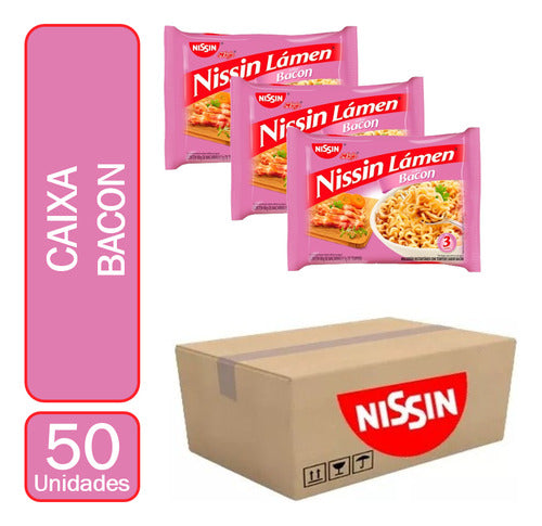 Miojo Nissin Lamen Bacon Caixa Com 50 Un. 0