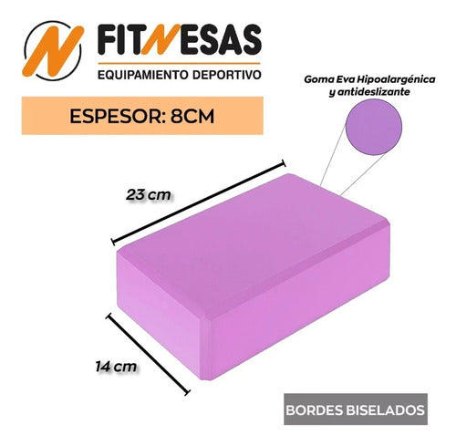 Fitnesas Yoga Brick - Stretching Block EVA PVC Imported Pilates 1