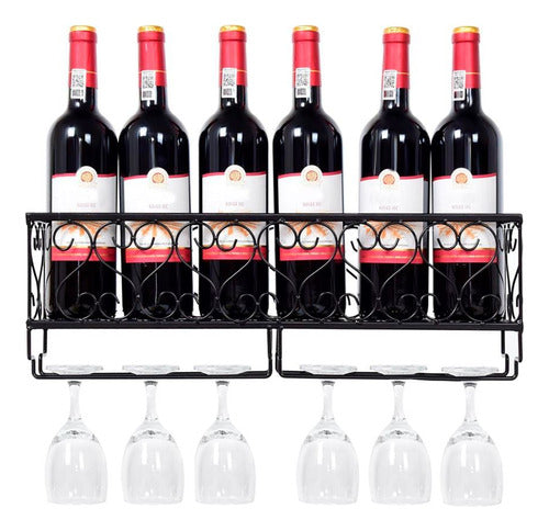 Lo Ideal Vinera Soporte Botellas Vino Y Copas Estante En Metal Rack 0