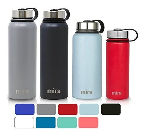 MIRA 40 Oz Stainless Steel Vacuum Insulated Water Bottle - Gray 0