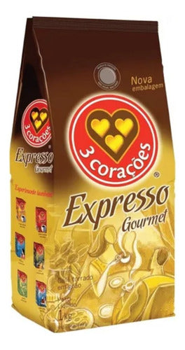 Café Em Grão 3 Corações Espresso Gourmet Torrado 1kg 0