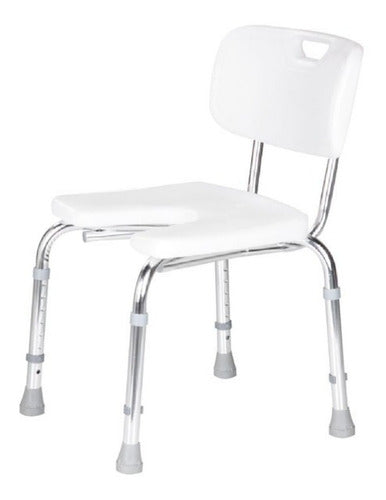 Silla Para Ducha Ortopedica Aluminio Y Pvc C/ Asiento En  U 1