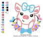 Elma Matrizes Matrix for Embroidery Children Pig Flowers 2166 1