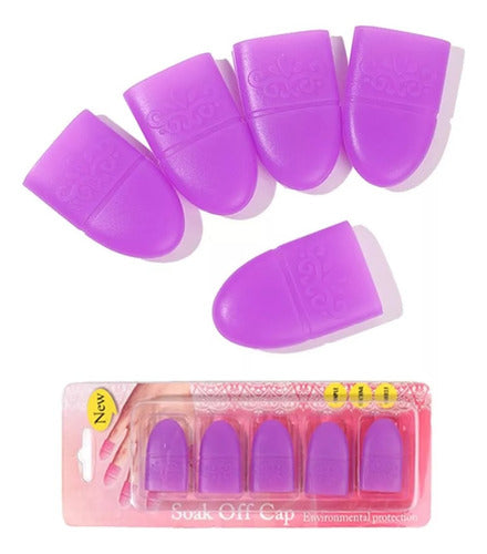 Set of 5 Silicone Finger Caps for Removing Semi-Permanent and Sculpted Nails Polygel 0