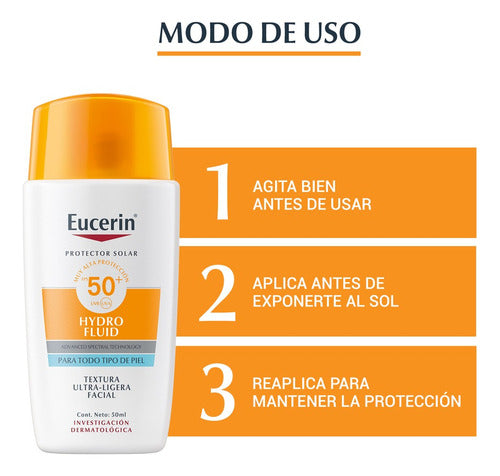 Eucerin Hydro Fluid Sunscreen Spf 50 Combo X2 50 Ml 5