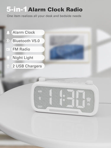 Mesqool Bluetooth Speaker Alarm Clock with FM Radio 1