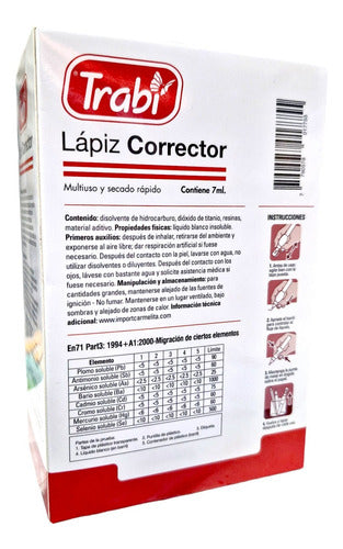 Trabi Liquid Correction Pencil 7 Ml Box of 12 Units 1