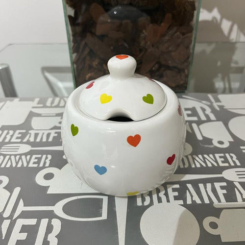 Conjunto Para Cafe Da Manha Em Ceramica Poa Coração 10 Peças 4