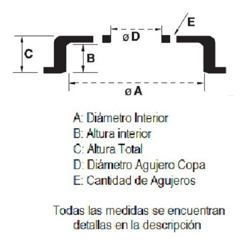 Campana Freno Trasera Rastrojero P68 Indenor 1973/ - 279 Mm 1