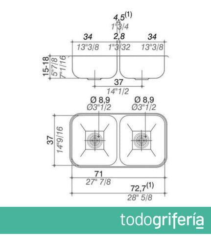 Johnson Acero Double Stainless Steel Sink 430 CC37 2