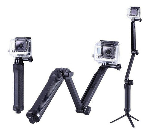 Foldable 3-In-1 GoPro Selfie Stick with Tripod 3 Way 0