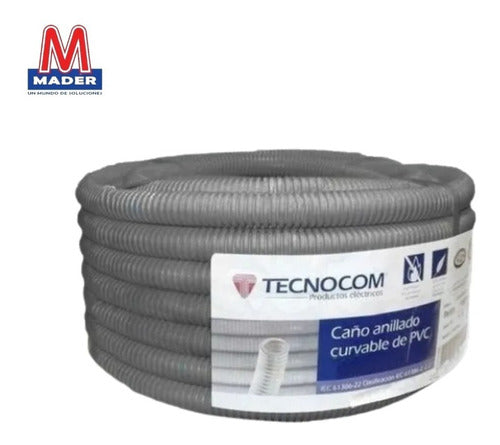 Caño Flexible Semipesado Gris 7/8   X25 Mts Tecnocom 2