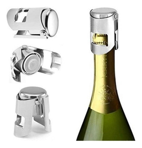 Crystal Rock Champagne Preserving Pressure Cap - Stainless Steel 5