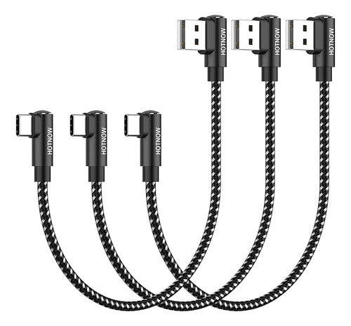 HOTNOW USB A to USB C Cable 90 Degrees 30 cm (Pack of 3) 0