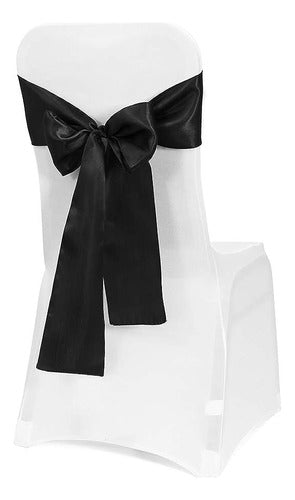 Obstal 50 Pcs Satin Chair Sashes Bows For Wedding Reception 0