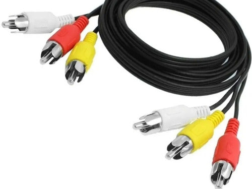 Cable Audio Y Video 2 Mts 3 Rca 0