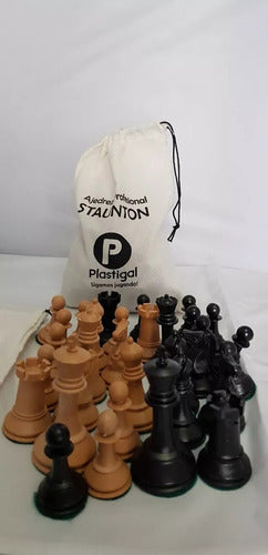 Plastigal Professional Staunton Chess Set with Vinyl Board 1