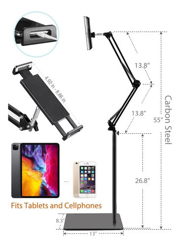 Soporte Para Tablet Smartphone Ajustable 12 A 57 De Alto 5