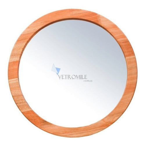 Round Wooden Frame Circular Mirror - 100cm Diameter 5