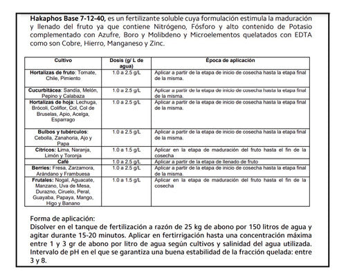 Hakaphos® Base 7-12-40 Fruit Ripening and Filling Fertilizer 5 kg 3