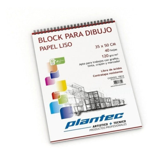 Plantec Block Liso Anillado Superior - 35x50cm 120gr 40hj. - 15614 0