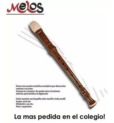 Melos Soprano Recorder for School - Brown 2