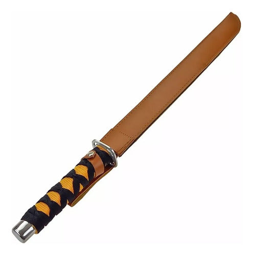 Espada Samurai Katana 70cm Com Fio Corte + Bainha Couro Zoro 6