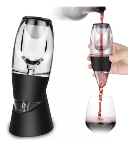 Portable Wine Aerator Oxygenator Decanter with Base 0