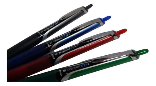 Pilot Roller Hi Tecpoint V5 RT Retractable Pen - Japan - Pack of 4 0