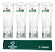 Heineken 4 Pinta Glasses 250 Ml + Champions League Mat 0