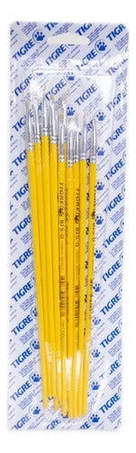 Kit Pincel Chato Ref 815 Pintura Artesanato Tigre Nº0 C/12un 0