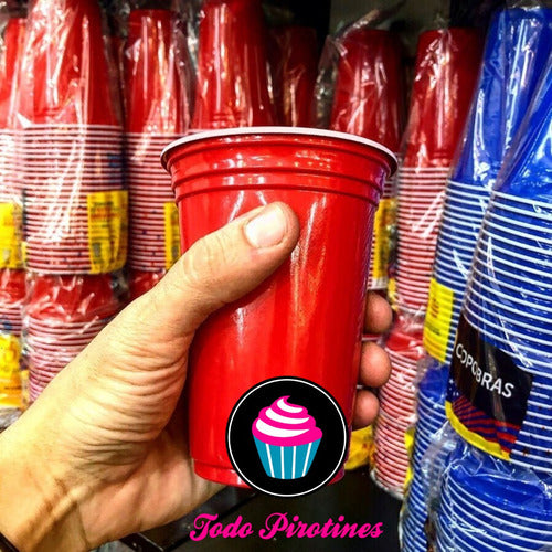 40 American Red Plastic Cups Yankees Pre-party 400 mL 3