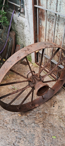 Rueda De Hierro  Maquina  Agrícola  Antigua  $ 6500 2