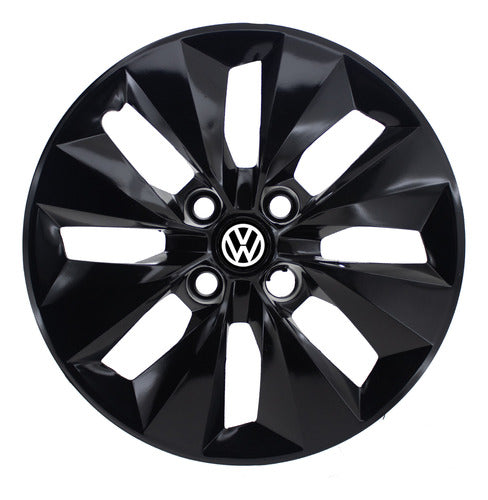 Retov Volkswagen Gol Trend Voyage 2014 14 Inch Black Cup Set with Logo 5