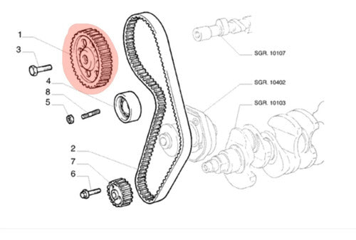 Fiat Camshaft Gear Original for Punto 1.4 / Uno 1.3 3