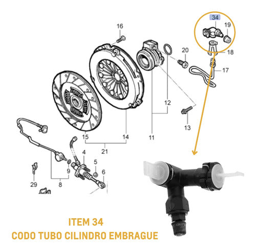 Codo Tubo T De Purga Embrague Onix 100% Chevrolet 13105589 2