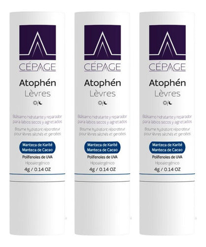 Cépage Atophén Lèvres Repairing Lip Balm Combo X3 0