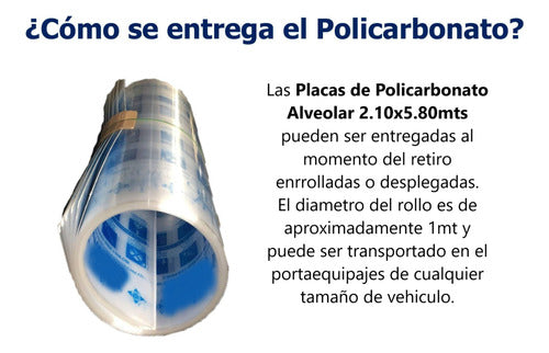 MTC Placa Policarbonato Alveolar Cristal 2.10m X 1.45m X 4mm 1