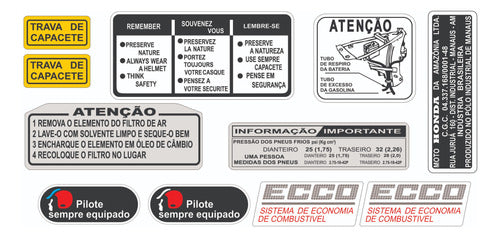 Adesivos  Advertência Honda Cg 125 1976 A 1982 0