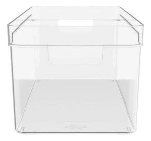 Caja Cesto Organizador Plástico Transparente 30x15x13 Cm Ou 4