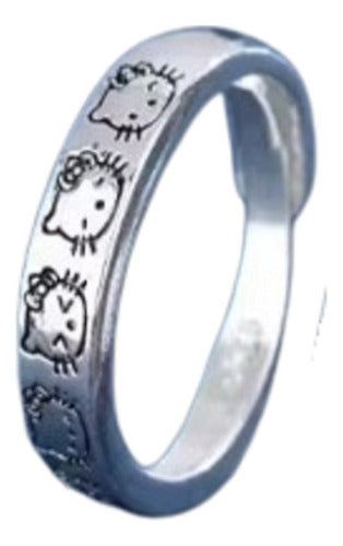 Burdah Hello Kitty Sanrio Adjustable Silver Ring 0