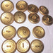 Lote 14 Antiguo Botones Naval Dorado Oro Belwarp U 20 Mm 1