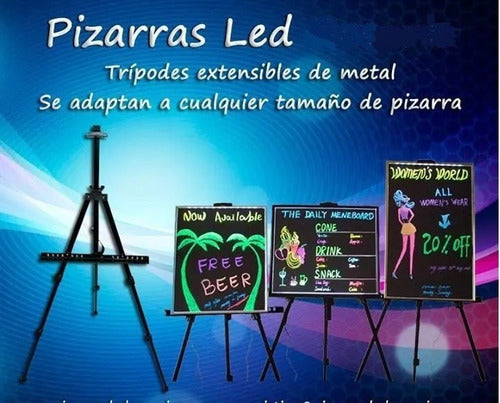 Genérica Pizarra Led 40 X 60 Cartel Led Rgb C/ Marcadores 6