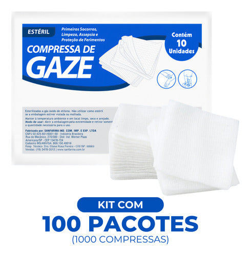 Compressa De Gaze Estéril  Texmed 11 Fios 100 Envelopes 1