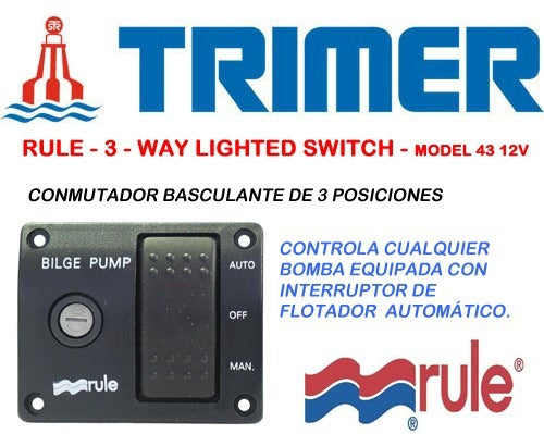 Rule Plastic 12V Bilge Pump Panel 0