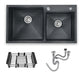 DMC Double Square Kitchen Sink Black Dream Stainless Steel Deep 0