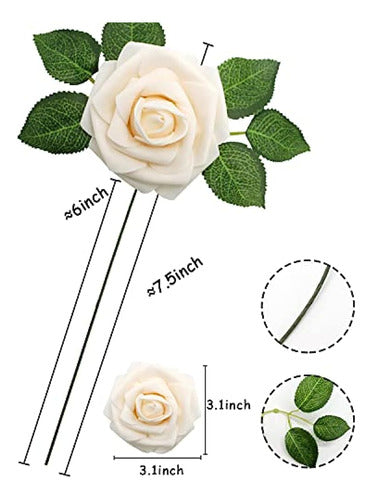 YEHLIABO Artificial Roses Foam Flowers with Realistic Appearance 1